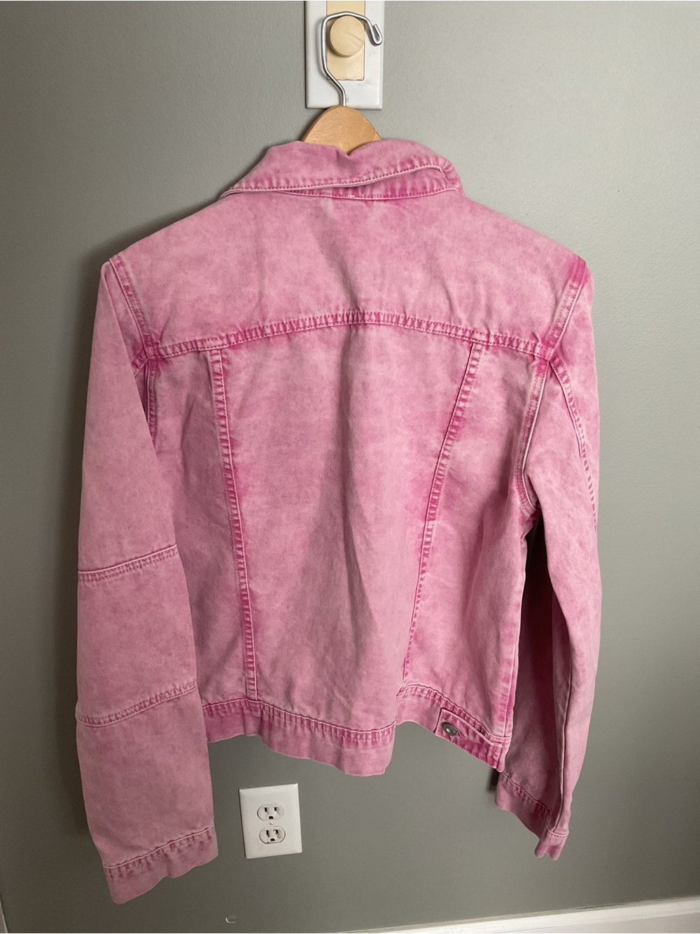 Free People Pink Washed Denim Jacket - Picture 3 of 12